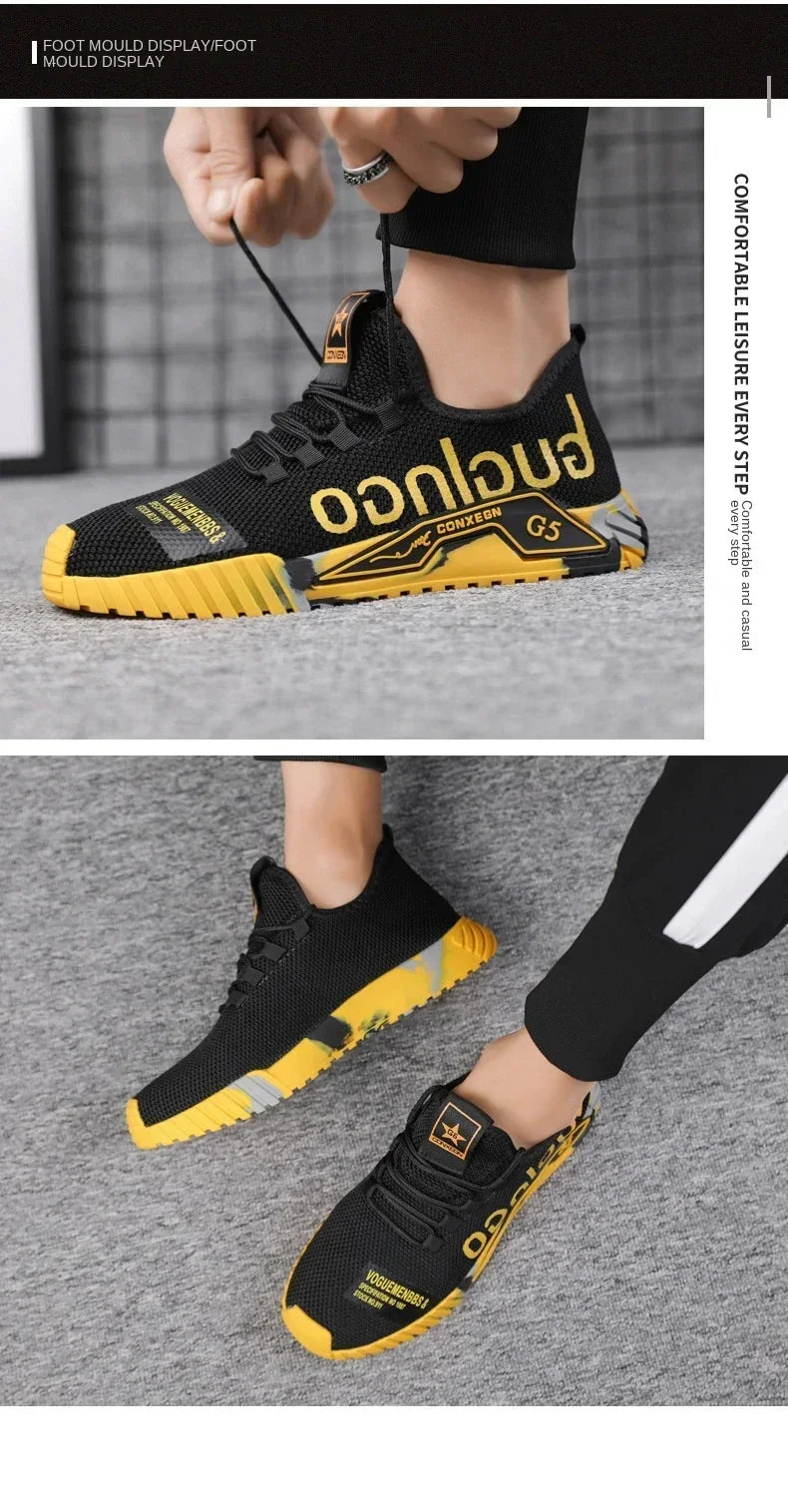 Runing Sport Fashion High Top Sneakers Zapatillas De Deporte 2024 Men Casual Mesh Shoes Light Soft Breathable Vulcanize Shoes