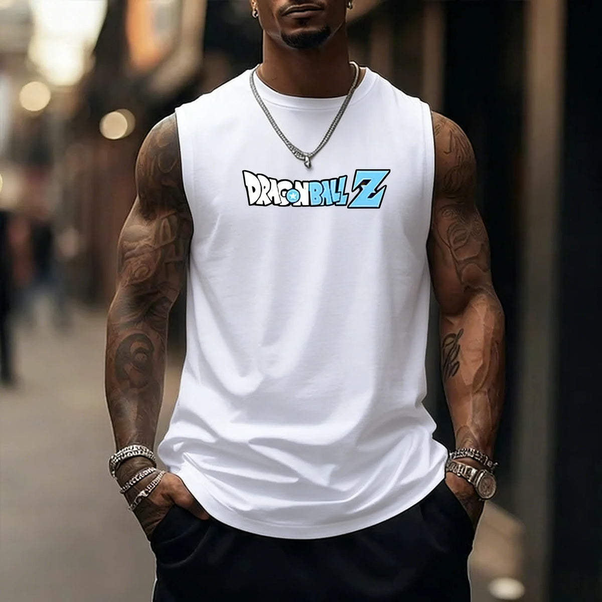 Dragon Ball Z Super Blue Vegeta American Retro Fitness Prsluk Y2K Harajuku stil za proljeće i ljeto Nova muška majica za svakodnevno nošenje