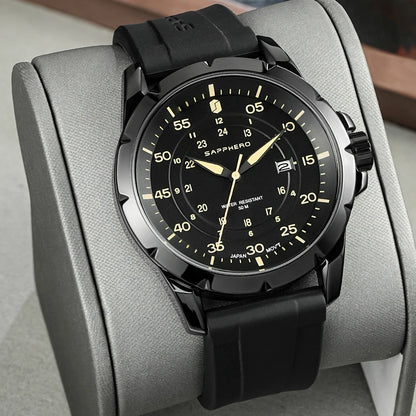 Montre pour homme SAPPHERO – Montre à quartz de luxe, étanche jusqu'à 50 m, équipée d'un mécanisme importé et d'un boîtier en acier inoxydable – Une idée cadeau idéale pour homme.