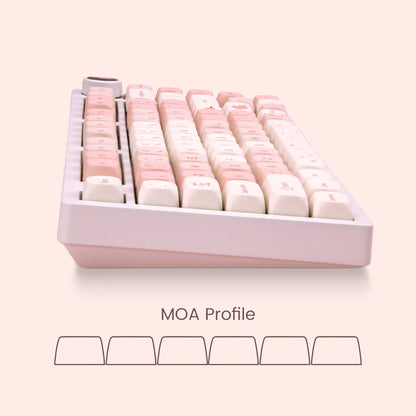 Sakura Pink MOA Keycaps PBT 142 Keys Cream Strawberry for 60/64/84/98/108 Gaming Mechanical Keyboard MX Switch