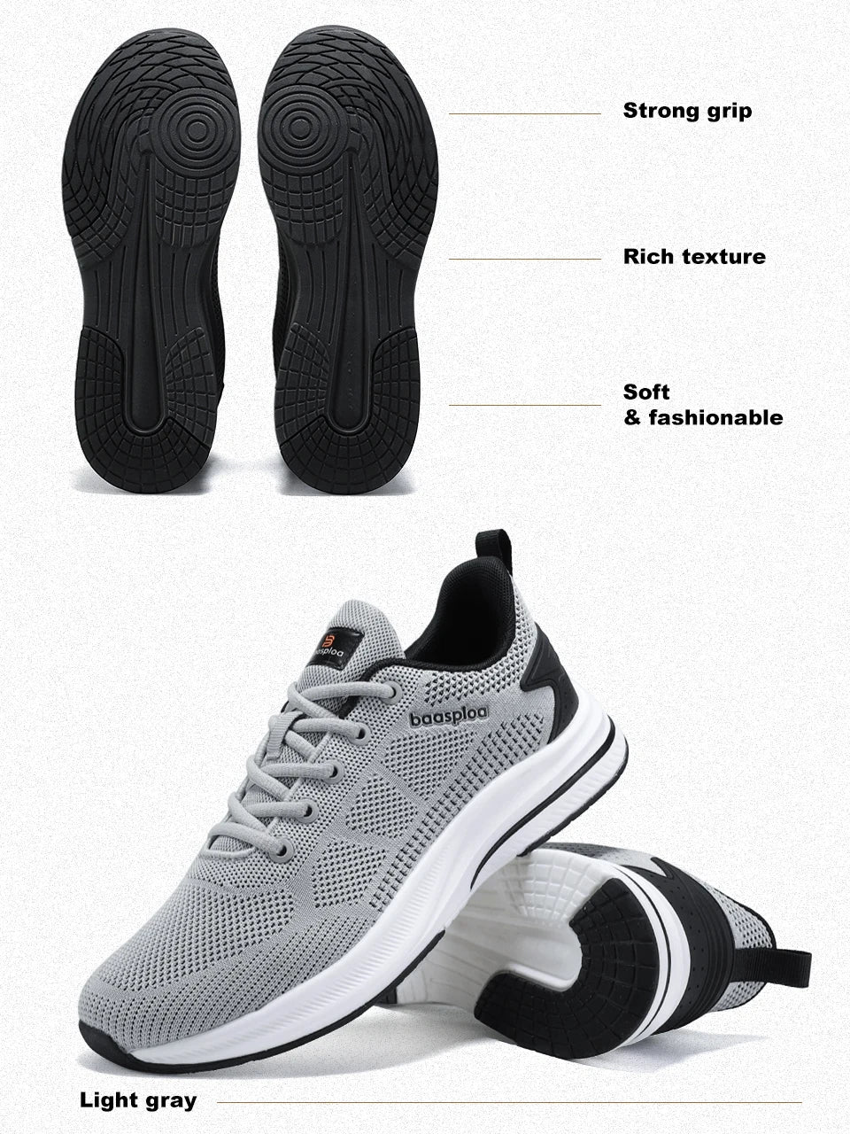 Ténis de corrida para homem da marca Baasploa: ténis casuais de malha, de designer, leves, com atacadores, novos, para desporto ao ar livre e ténis de ténis