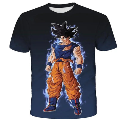 T-shirt d'été à manches courtes pour enfants avec imprimé graphique Dragon Ball Z en 3D - Best-seller - T-shirt tendance pour enfants et adultes - Goku Y2k