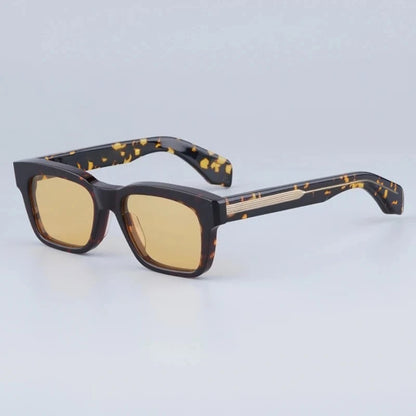 JMM Molino Square Sunglasses with Rivet Handmade Classical Vintage Acetate Designer Brand Prescription Eyeglasses with Case