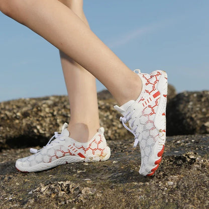 Damen Herren Aqua-Schuhe zum Waten im stromaufwärts fließenden Wasser Wassersneaker Schnelltrocknend Strand Barfuß Outdoor Waten im stromaufwärts fließenden Wasser Wassersport Schwimmschuhe