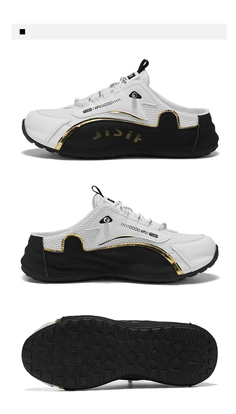 Grands chaussons pour hommes été respirant maille pantoufles mode chaussures décontractées à semelles souples pour hommes baskets légères Zapatos De Hombre