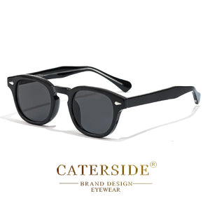 CATERSIDE Retro Small Circular Sunglasses Men Punk Propionic Luxury Brand Design Sun Glasses Women Business Party Eyewear UV400