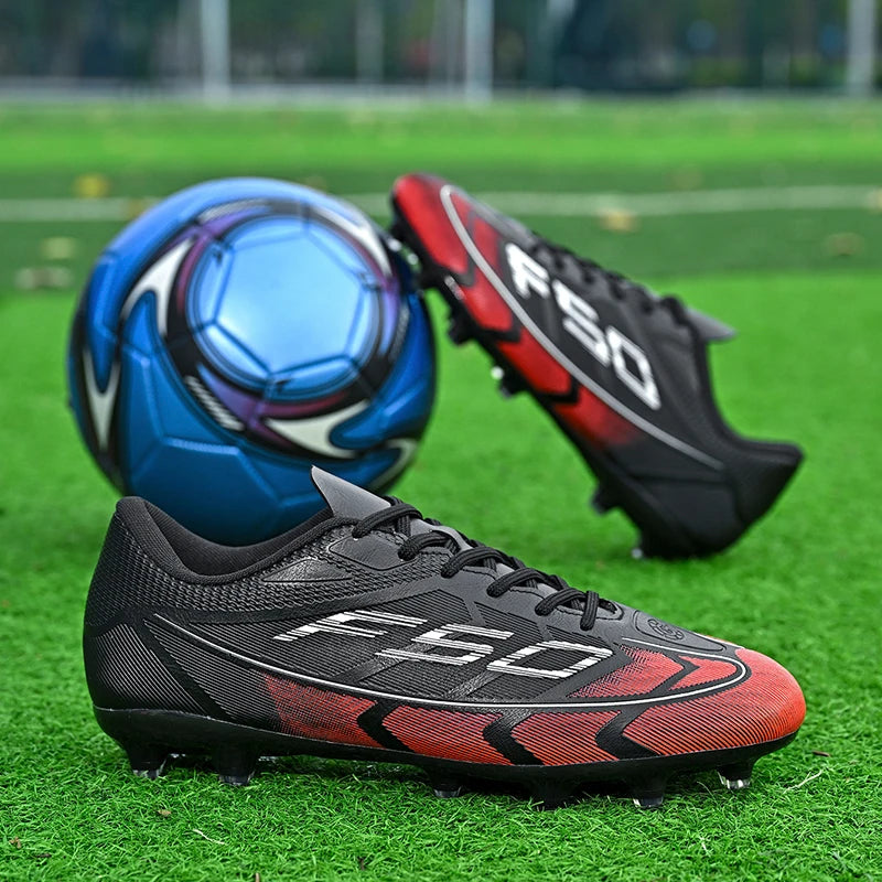 Nouvelles chaussures de football pour hommes, chaussures de sport respirantes, antidérapantes, de haute qualité, pour matchs en plein air, chaussures de football de salle, haute tige, ultralégères