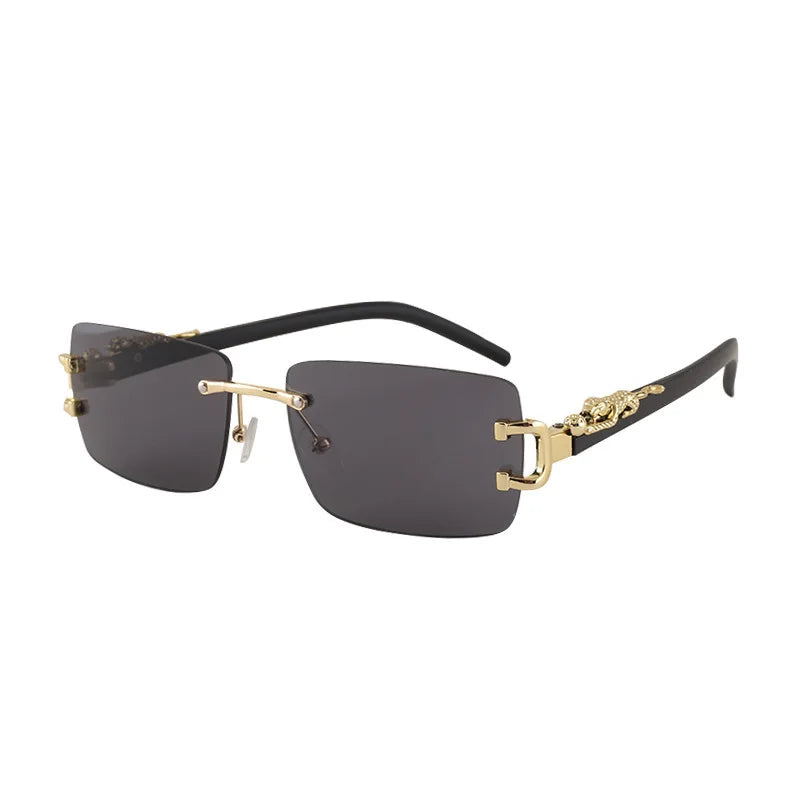 1 Pc Fashionable Women Men Sunglasses Frameless Rectangular Personalized Sunglasses for Daily Life Vintage Sun Glasses For male