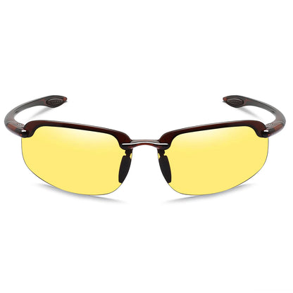 JULI Sports Sunglasses for Men Women TR90 Rimless Frame UV400 Protection for Cycling Running Fishing Baseball Driving 8001