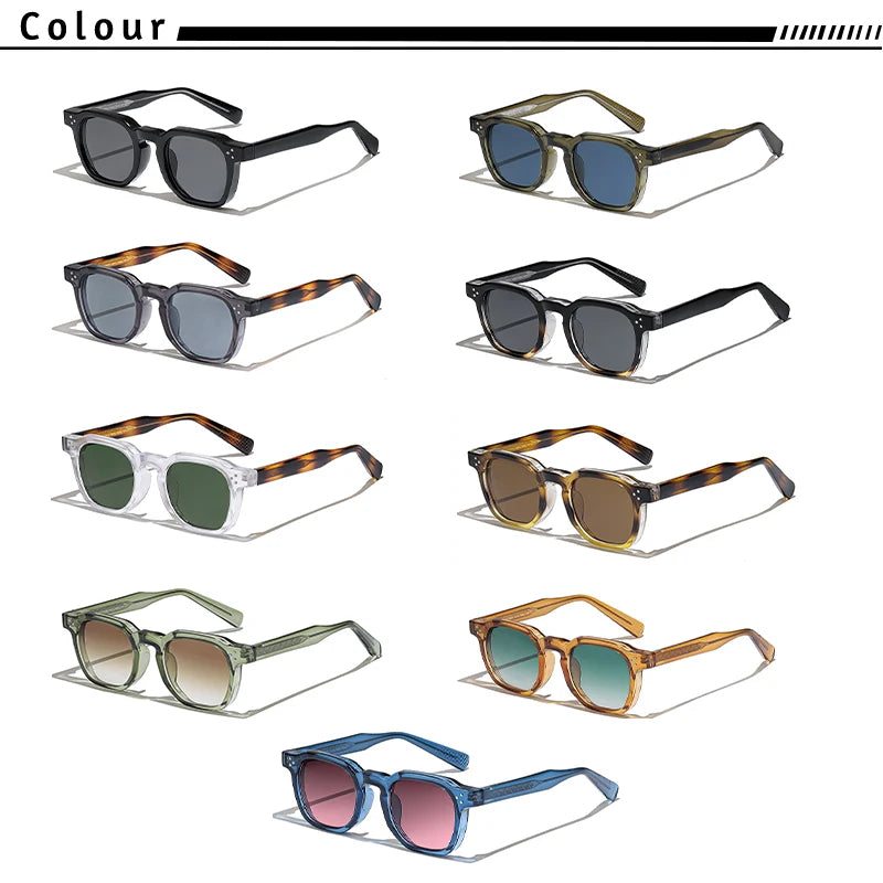 CATERSIDE New Fashion Punk Men Sunglasses Frame Square Personalized Design Sun Glasses Women Travel Party Business Festival Gift