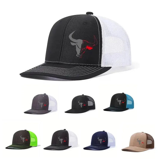 2026 New Casual Bull Head Print Summer Baseball Cap Breathable Hip Hop Sports Visor Mesh Adjustable Sun Hats Men Women
