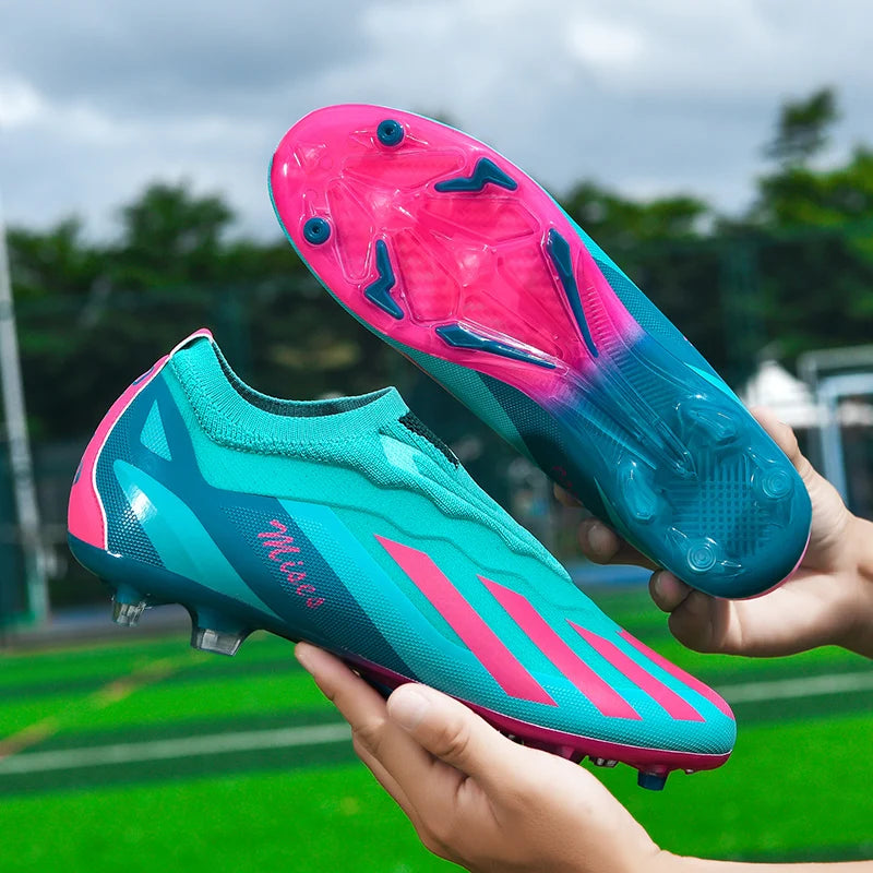 New Men Soccer Shoes Cleats Outdoor Sport Training Breathable Football Boots Long Spikes FG Boys Non Slip Match Comfortable