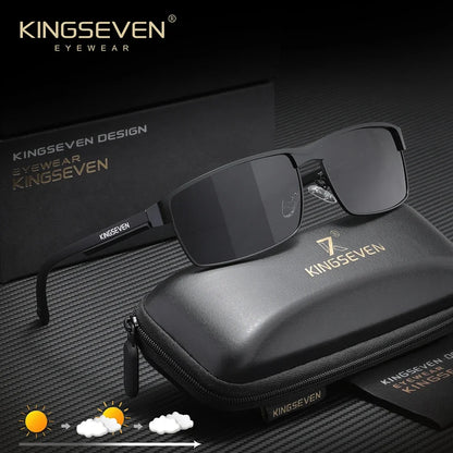 KINGSEVEN Luxury Classical Vintage Unisex Polarized Sunglasses Outdoor Sports Protective Anti-Glare Trendy Driving Eyewear