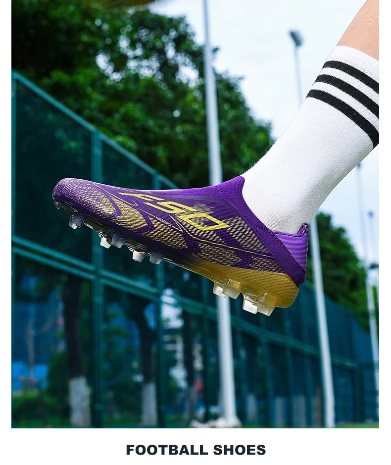 New Men Football Boots Non-Slip Boys Outdoor Hot-selling Soccer Shoes Grass Match Sneakers High-quality Cleats High-top Light
