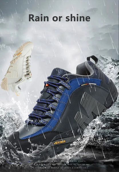 Mountaineering Shoes Men's Genuine Leather Outdoor Sports Anti Slip Mountaineering Hiking Shoes Breathable Tourism Shoes