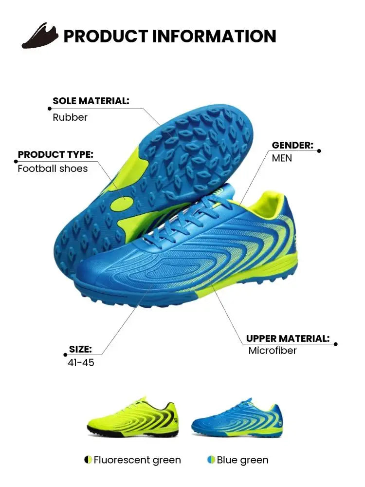 Baasploa Men Soccer Shoes Comfort Brand Lightweight Turf Training Professional Football Shoes Male Soft Sneakers Non-Slip