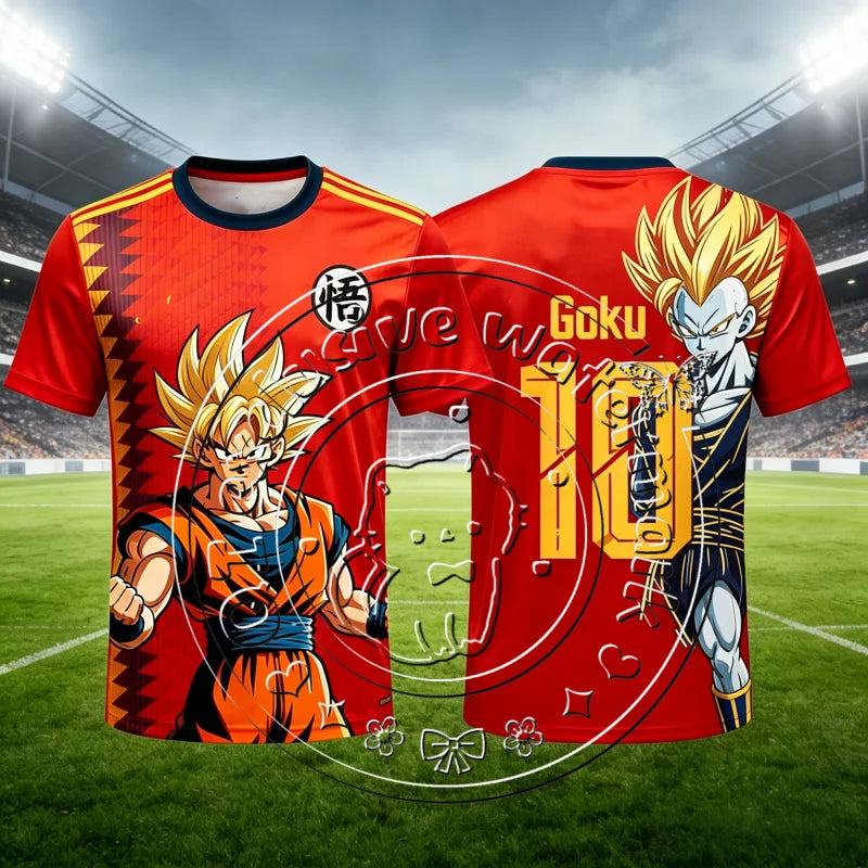 Dragon Ball Retro Super Goku 10 3D ispis, brzo sušenje, prozračan uniseks majica kratkih rukava za nogomet i košarku, casual sportska majica