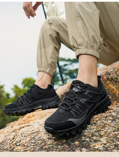 New Large Outdoor Mountaineering Shoes Men Spring and Autumn Mesh Breathable Sneakers Outdoor Travel Hiking Non-Slip Shoes