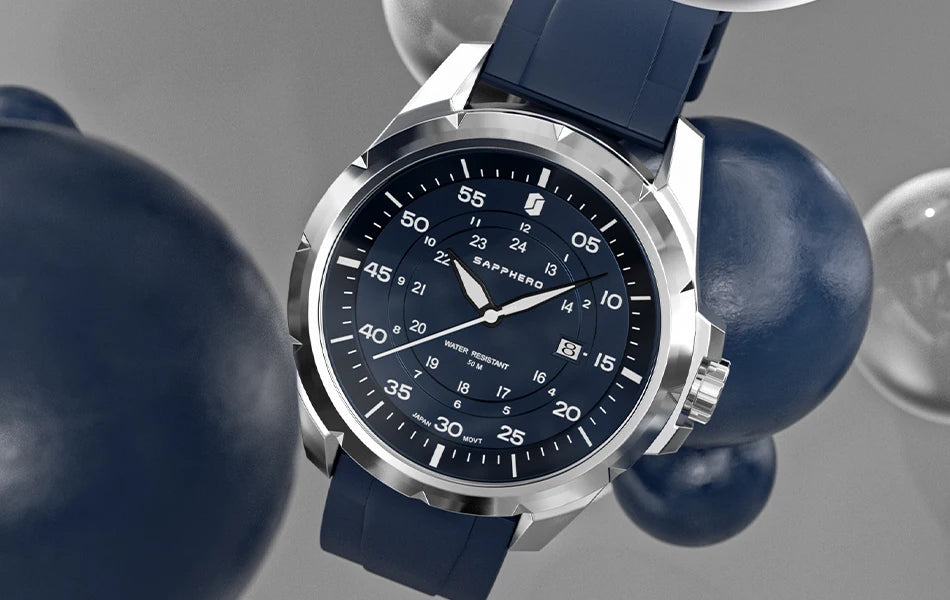 Montre pour homme SAPPHERO – Montre à quartz de luxe, étanche jusqu'à 50 m, équipée d'un mécanisme importé et d'un boîtier en acier inoxydable – Une idée cadeau idéale pour homme.