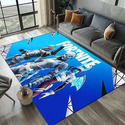 Tapis de jeu 3D F-Fortnite à motif cartoon pour le salon, la chambre, la maison ou la décoration du canapé ; tapis de jeu pour enfants, tapis de sol antidérapant