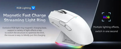 Rato Gaming Sem Fios Original ATTACK SHARK X11 com Dock de Carregamento, Sensor Gaming PixArt PAW3311, Ligação BT/2.4G Sem Fios/Com Fios