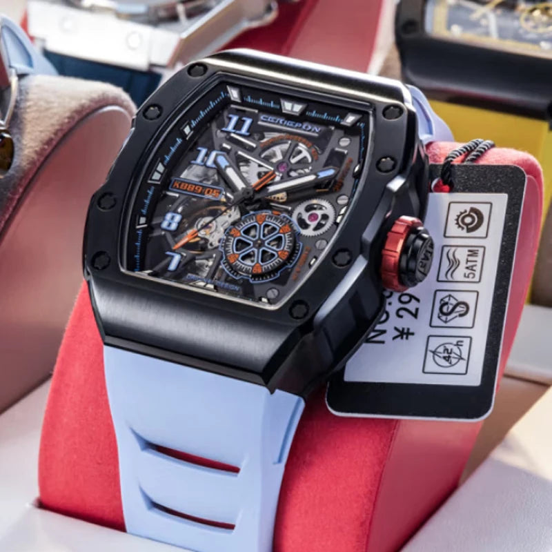 New Fashion Men Mechanical Automatic Wristwatch Pagani Design Richard Similar Hand Silicone Band Sport Watches Relogio Masculino