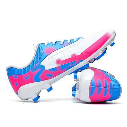 Chaussures de football pour hommes, modèle AG FG, semelle absorbant les chocs, tige en polyuréthane confortable, crampons pour les compétitions et l’entraînement quotidien.