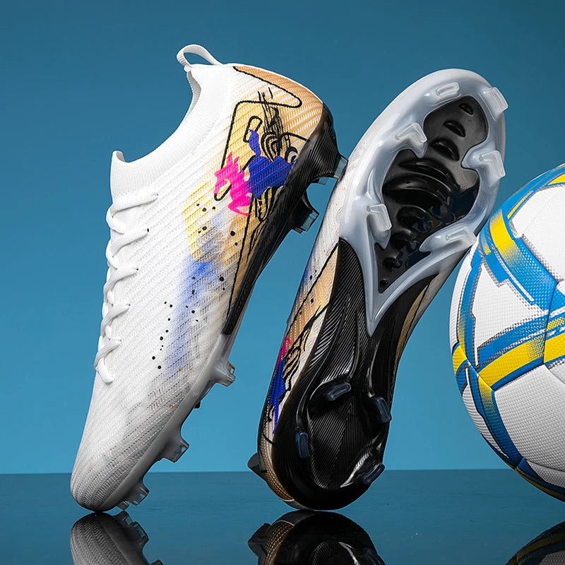 Férfi futballcipő, fűre, ultrakönnyű, sportos, kényelmes, felnőtt, csúszásmentes futballcipő, kültéri stoplis cipő, sport, futsal, edzés, mérkőzés