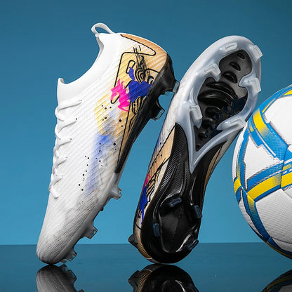 Férfi futballcipő, fűre, ultrakönnyű, sportos, kényelmes, felnőtt, csúszásmentes futballcipő, kültéri stoplis cipő, sport, futsal, edzés, mérkőzés