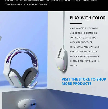 Logitech G203 LIGHTSYNC Mouse Wired 8000 DPI Sensor RGB Sync 6 Buttons Mechanical Tensioning Office-Gaming Dual-Use