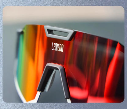 LAMEDA gepolariseerde fietsbril voor op de weg, UV400, mountainbike-zonnebril, fietsbril, sportbril, outdoor-zonnebril, heren, dames