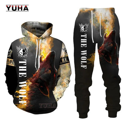 Wolf 3d Printed Hoodies Unisex Cool  Pullover Animal Graphic Sweatshirt Men’s Street Wear