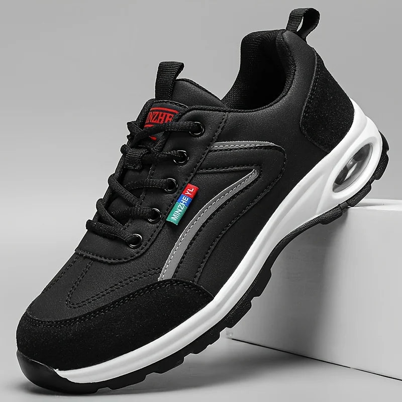 Trendy sportssko til mænd – lette, åndbare, moderne sko med skridsikker sål og ruskindsdetaljer – stilfulde sneakers til udendørs brug og hverdagsbrug