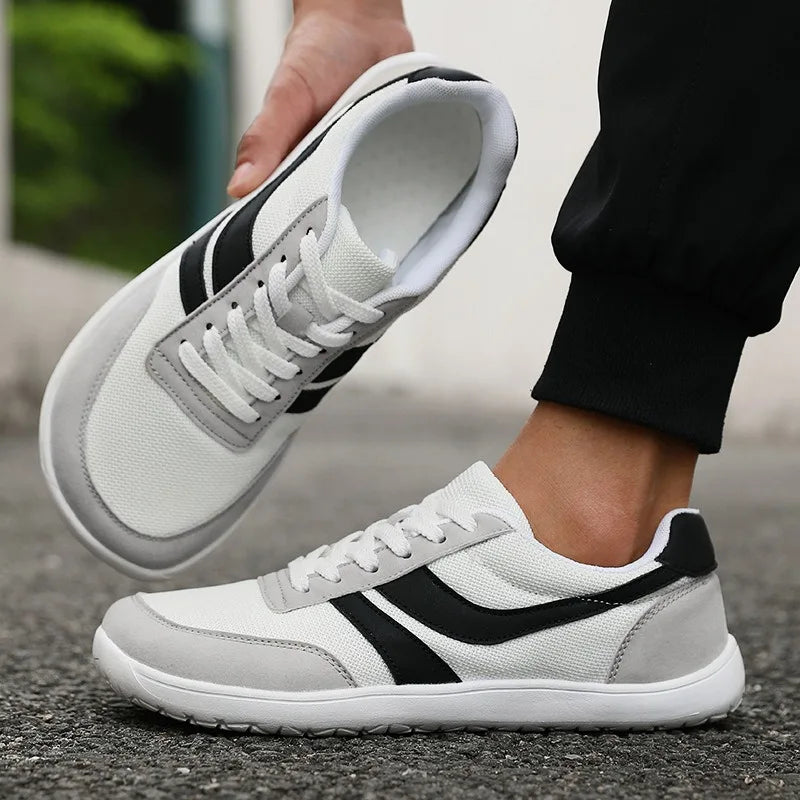 Zapatillas de hombre de puntera ancha, de moda, con suela blanda y horma ancha, calzado informal para exterior, unisex, de malla, tipo «barefoot», tenis de hombre