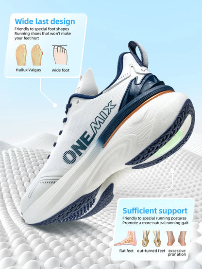 ONEMIX Bumper Max jogging- og løbesko – unisex, lette sneakers, slidstærke modeskos til vejbrug, sports- og fitnesssko