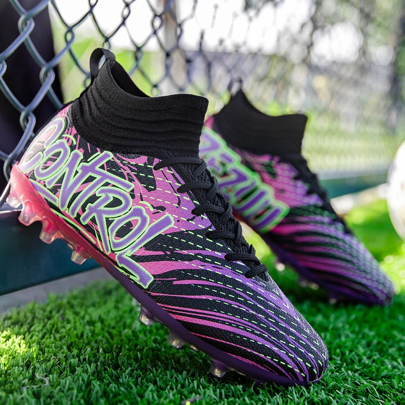 New Men Football Boots Cleats Sneakers High-top High-quality Soccer Shoes Non-Slip Futsal Grass Match Indoor Hot-selling FG/TF
