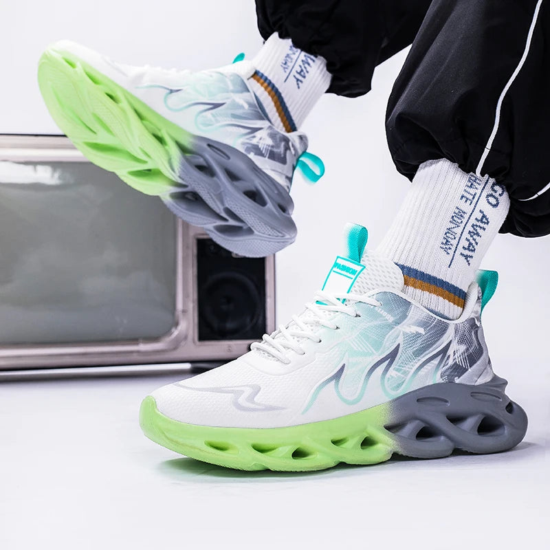 Men Running Shoes Breathable Mesh Sports Shoes Cushion Casual Sneakers Lightweight Comfortable Tennis Shoes Athletic Footwear
