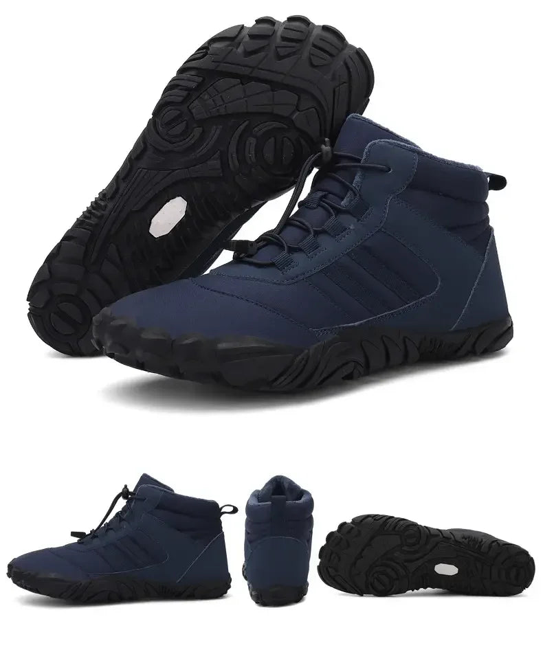 Bottes de randonnée d'hiver pour hommes, chaussures de randonnée imperméables en fourrure, baskets à cheville, chaussures de travail d'extérieur en fourrure, bottes de neige pour femmes, grande taille 47