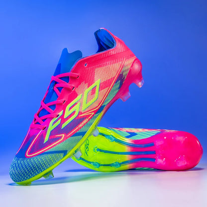 NOUVEAU Chaussures de football roses pour hommes, à enfiler, antidérapantes, crampons de football pour garçons, chaussures d'entraînement TF/FG, Chuteira Campo 35-45