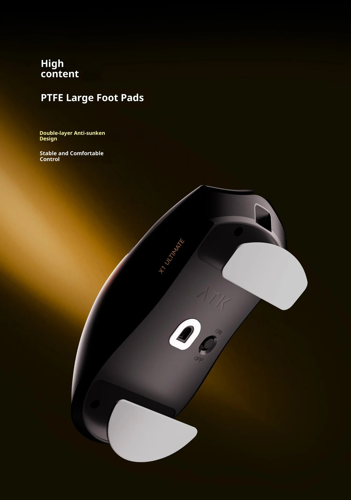 Mouse gaming wireless ATK X1 V2 Ultimate 2.0 Paw3950 Ultra, 54g, ușor, 750ips, latență redusă 0.163ms, 650ips, accesoriu nou, cadou