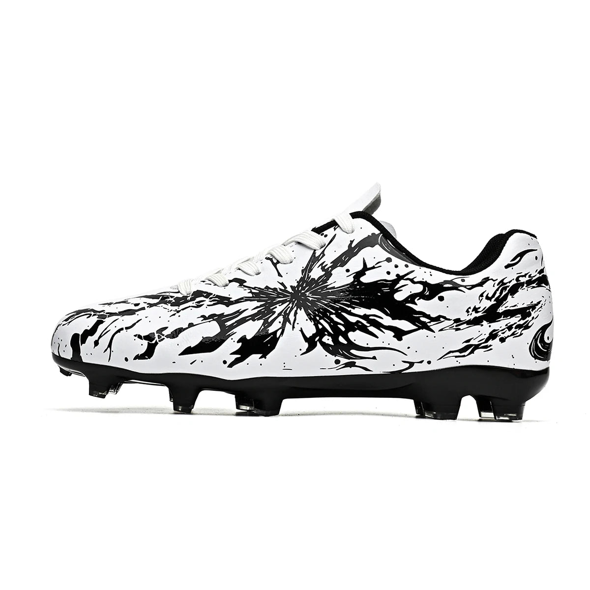Chaussures de football pour hommes, modèle AG FG Hybrid, avec crampons, tige en PU confortable et semelle absorbant les chocs, idéales pour l’entraînement sur gazon naturel.