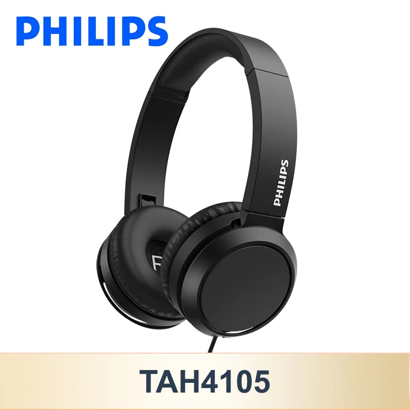 Philips TAH4105 Wired Headphones – HiFi Stereo Deep Bass HD Call Headset with Microphone for Online Learning, Office, Gaming & Sports