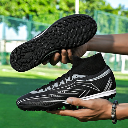 Botas de fútbol Outdoor TF Turf: parte superior de tejido PU cómodo, suela de goma de alto agarre, calidad fiable. Zapatillas deportivas para niños y adolescentes.