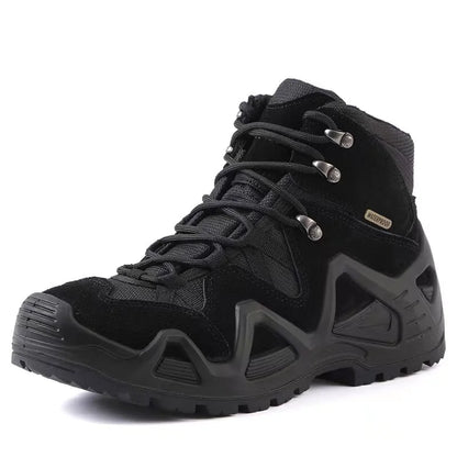 Lynjacye Mid Cut Green Combat Boots Men Women Size 39-46 Outdoor CS Training Hiking Shoes Desert Ankle Climbing Bota Masculina