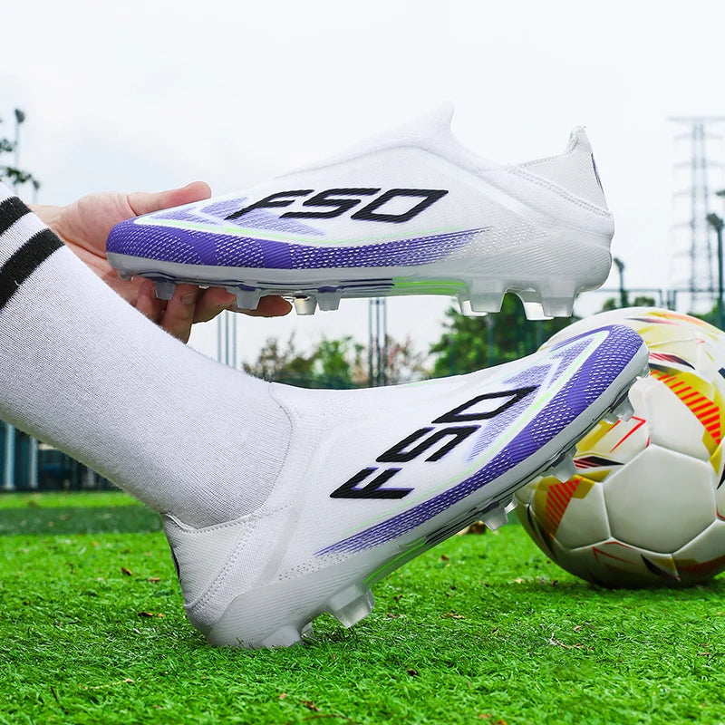 Neue Herren-Fußballschuhe, Futsal- und Outdoor-Sneaker, rutschfeste hochwertige Fußballschuhe mit Stollen für Rasenplätze, Bestseller, High-Top, leicht