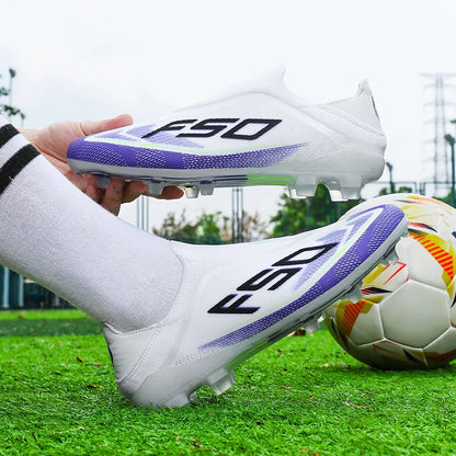 Neue Herren-Fußballschuhe, Futsal- und Outdoor-Sneaker, rutschfeste hochwertige Fußballschuhe mit Stollen für Rasenplätze, Bestseller, High-Top, leicht