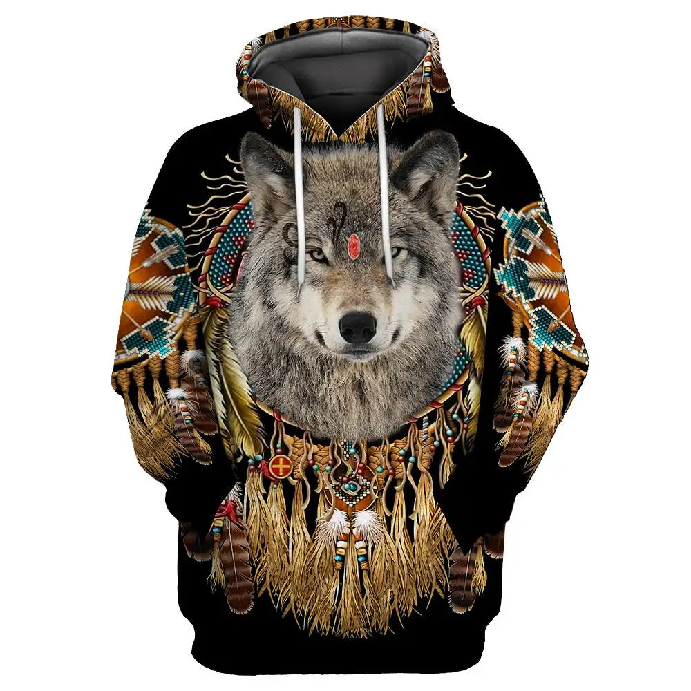 Wolf-Print-Hoodies für Herren, 3D-Hoodies, Marken-Sweatshirts, Jacken, hochwertiger Pullover, modische Trainingsanzüge, Animal-Streetwear für draußen