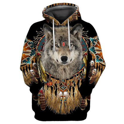 Wolf-Print-Hoodies für Herren, 3D-Hoodies, Marken-Sweatshirts, Jacken, hochwertiger Pullover, modische Trainingsanzüge, Animal-Streetwear für draußen