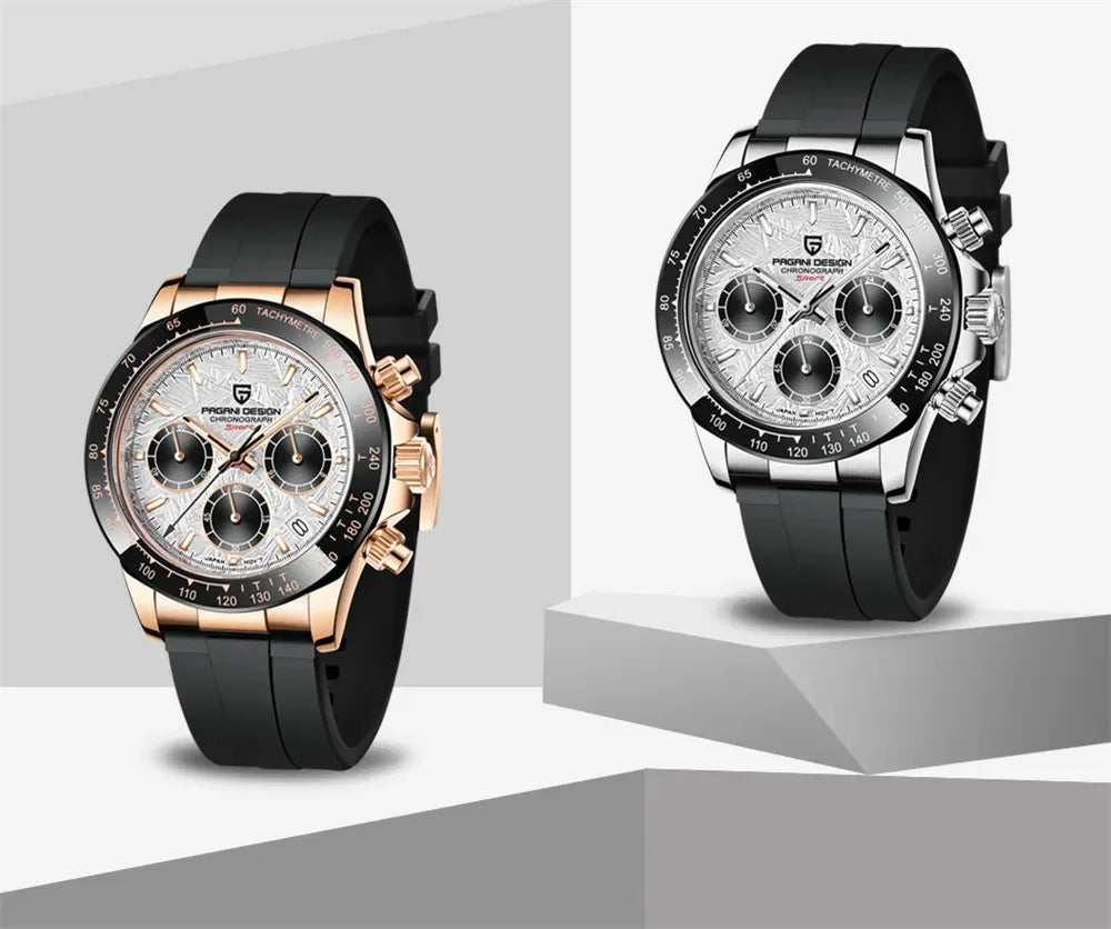 Novo Original PAGANI DESIGN PD-1664 Relógio de Pulso de Luxo para Homem, Movimento de Quartzo Japonês VK63, Safira, Cronógrafo Resistente à Água, Dourado