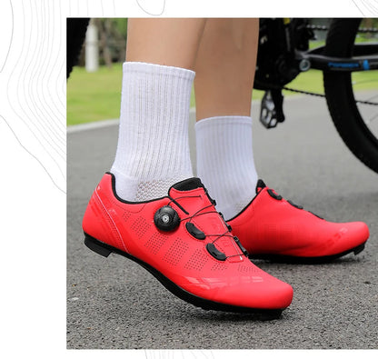 Zapatillas de ciclismo para hombre, bicicletas de carretera, mujer, competición, con cierre automático, velocidad, zapatillas deportivas de ciclismo, zapatillas de ciclismo con calas SPD para mujer